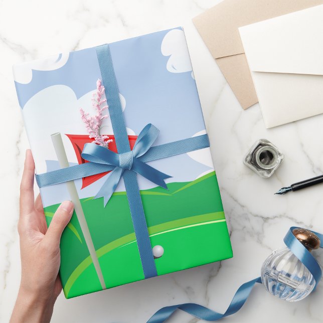 Cadeau Parcours de golf Papier éco-enveloppant (Créateur téléchargé)