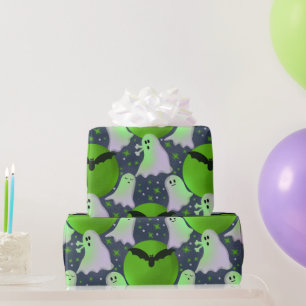 Cadeau Pas si éffrayant fantômes papier d'emballage vert