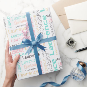 Cadeau Pastel moderne rose et Turquoise nom papier envelo