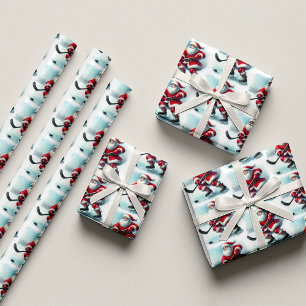 Cadeau Père joueur de hockey Noël papier d'emballage