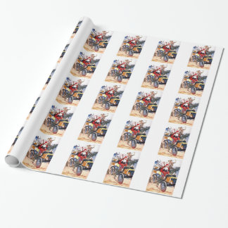 Cadeau Père Noël avec le papier d'emballage de clown