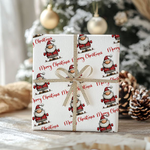 Cadeau Père Noël Caprice Enjoué Papier d'Emballage Drôle