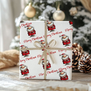 Cadeau Père Noël drôle et joueur Papier d'emballage fanta