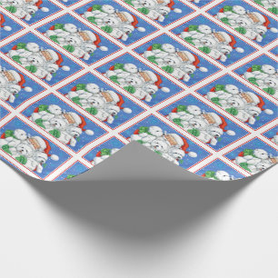 Cadeau Père Noël et papier d'emballage de Westies