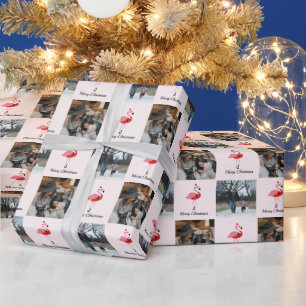 Cadeau père Noël Flamant rose rose Papier photo de Noë