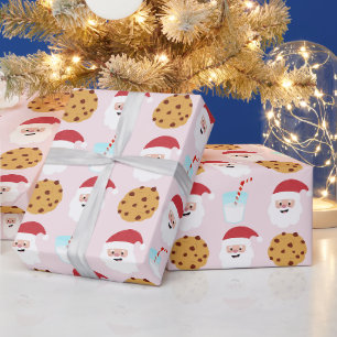 Cadeau Père Noël Lait et biscuits Papier d'emballage