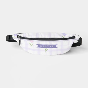 Cadeau personnalisé avec motif gingham lavande flo