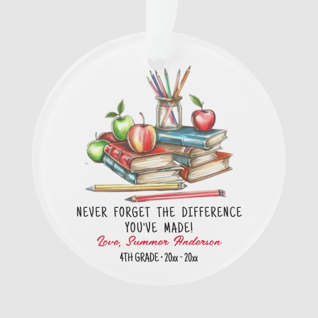 Cadeau personnalisé d'appréciation de l'enseignant (devant)