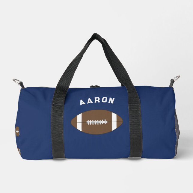 Cadeau personnalisé de football bleu Duffel sac ca (Recto)