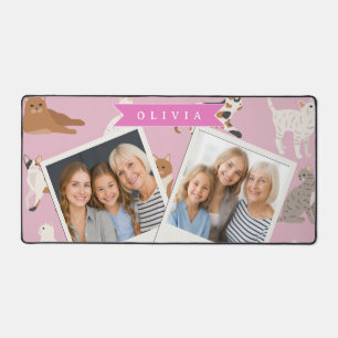 Cadeau Personnalisé Motif de Chat Rose Mignon pour