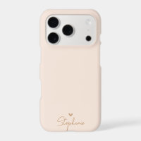 Cadeau Personnalisé Nom Minimal Cœur Or Beige