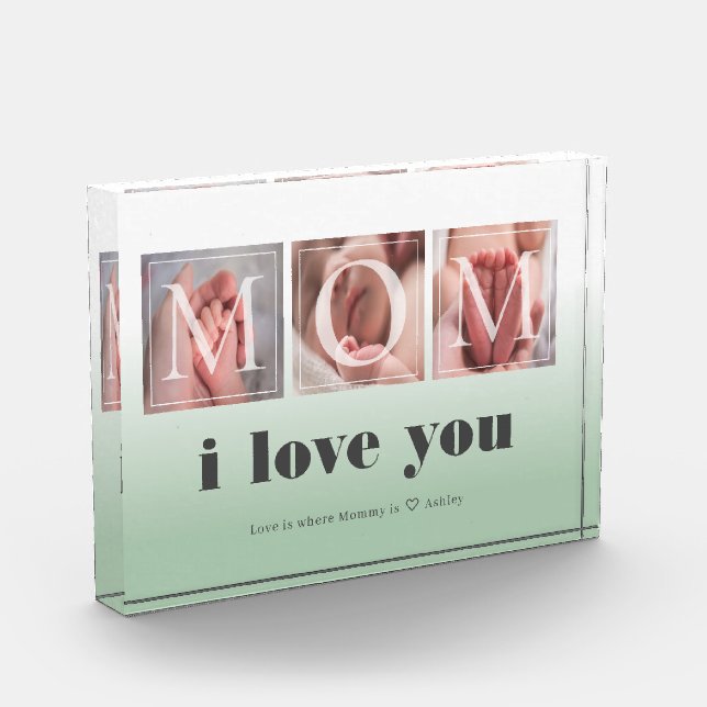 Cadeau personnalisé pour bloc photo Maman (Gauche)