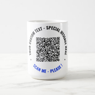 Cadeau personnalisé QR Code Mug Font et couleurs d