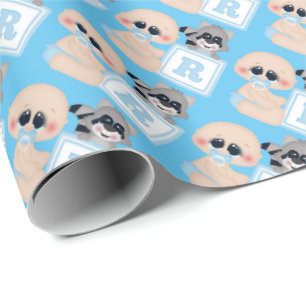 Cadeau Petit garçon avec papier d'emballage en bloc
