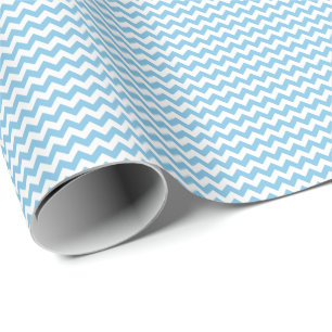 Cadeau Petit papier d'emballage bleu-clair et blanc de
