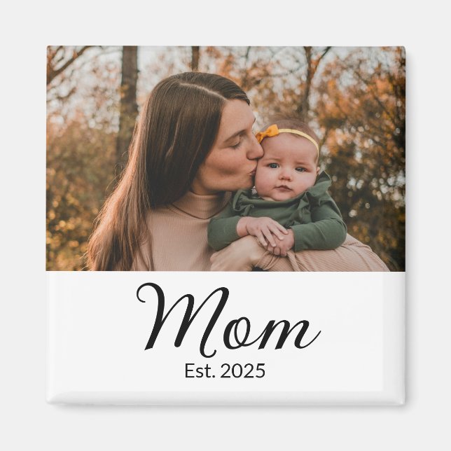 Cadeau Photo Magnet Aimantée Maman Établie (Devant)