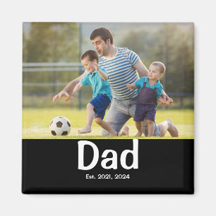 Cadeau Photo Magnet Dad Established