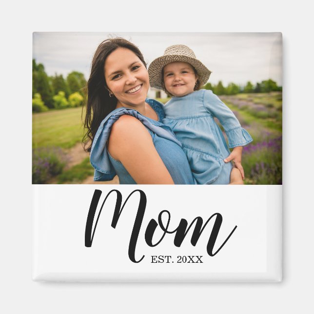 Cadeau Photo Magnet Mom établie (Devant)