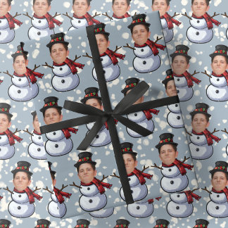 Cadeau Photo personnalisée Visage Noël Neiges Papier à en
