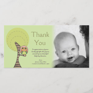 Cadeau Photocard d'arrivée de bébé de Merci de