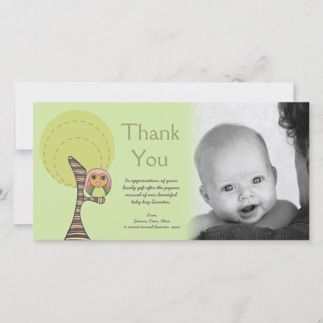 Cadeau Photocard d'arrivée de bébé de Merci de (Devant)