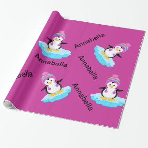 Cadeau Pingouin sur le papier d'emballage personnalisé