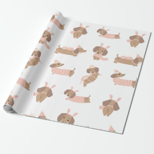 Cadeau Pink Dachshund saucisson chien de Noël Papier de N