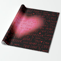 Pink Heart Love - Papier d'enveloppement