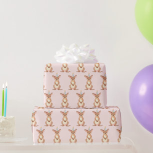 Cadeau Pink Kangaroo Anniversaire de fête Papier d'envelo