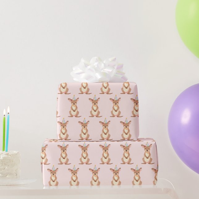 Cadeau Pink Kangaroo Anniversaire de fête Papier d'envelo (Cadeaux de fête)
