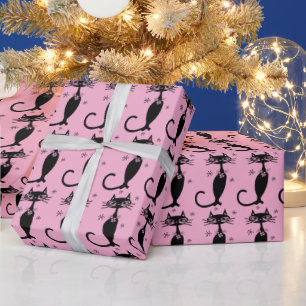 CADEAU PINK RETRO NOIR CHRISTMAS PAPIER EN LAVAGE CHRISTM
