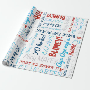 Cadeau Pirate Slogan Party Papier d'enveloppement de pira