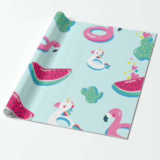 Cadeau Piscine d'été papier d'enveloppement d'anniversair