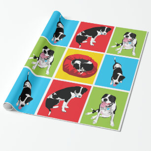 Cadeau Pitbull à la maison le papier d'emballage