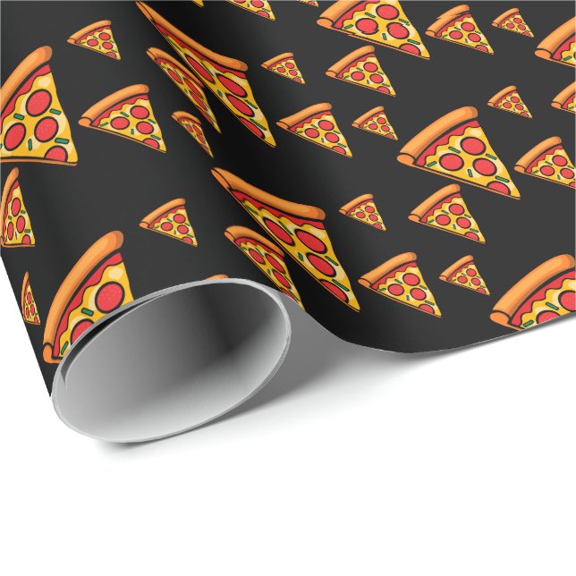 Cadeau Pizza Friday Design - Papier d'enveloppement mat (Coin rond)