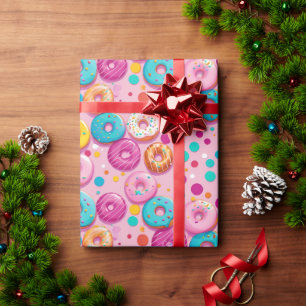 Cadeau Plaisirs arrosés Papier d'enveloppement de Donut