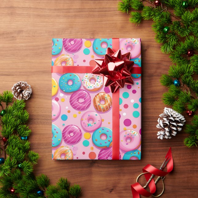 Cadeau Plaisirs arrosés Papier d'enveloppement de Donut (Cadeau de vacances)
