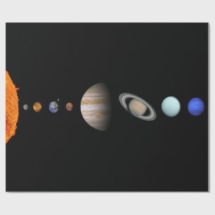 Cadeau PLANÈTES du papier d'emballage mat de SYSTÈME