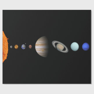Cadeau PLANÈTES du papier d'emballage mat de SYSTÈME