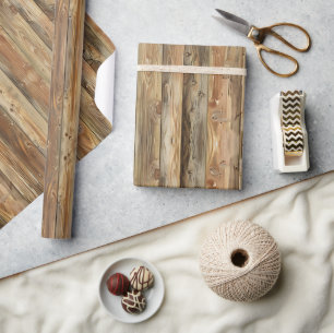 Cadeau Plaques en bois brut Enveloppement Papier rouleau