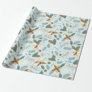 Cadeau Poinsettia hiver Vacances papier d'enveloppement e