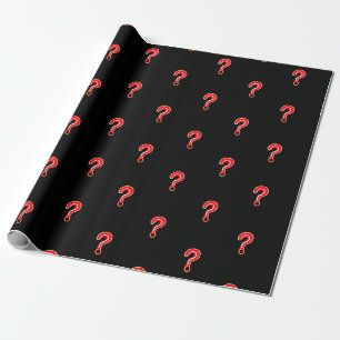 Cadeau Point de question rouge sur le papier d'emballage