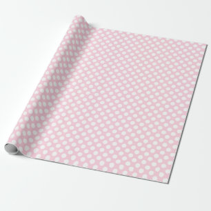 Cadeau Point Polka blanc sur papier à enveloppement rose
