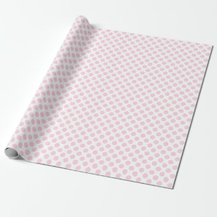 Cadeau Point Polka rose pâle sur papier à envelopper bl