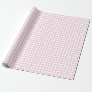 Cadeau Points rose pâle sur papier à envelopper blanc