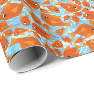 Cadeau Poissons d'Orange Ditzy sur papier d'enveloppement