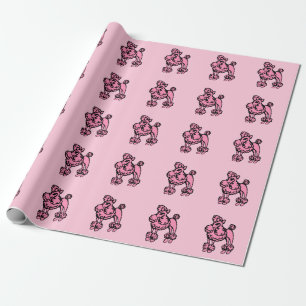 Cadeau Poodles roses Envelopper le papier