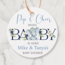 Pop et applaudissez les étiquettes de baby shower 