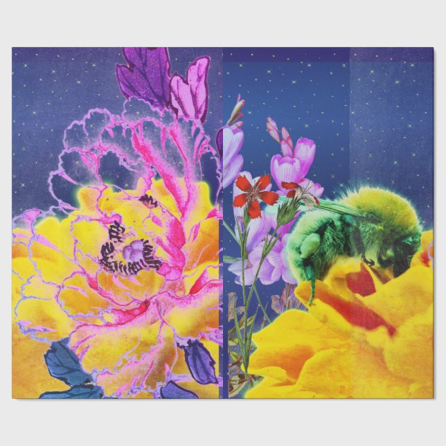 Cadeau POPIES ET papier d'enveloppement d'abeille (Couture)
