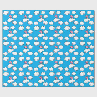Cadeau Porc de vol répétant le papier de motif
